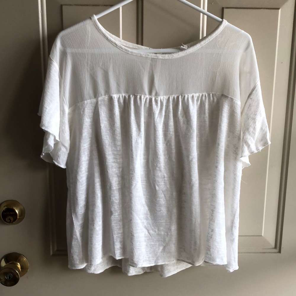 White Flowy Top